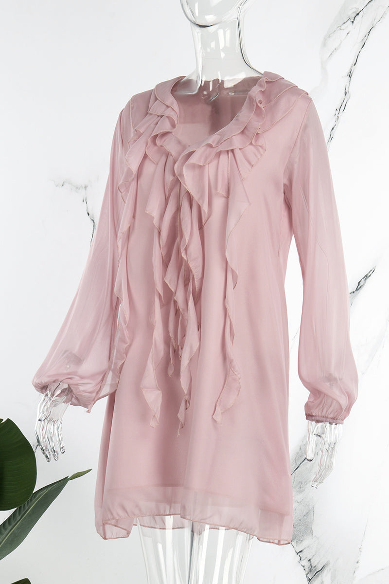Mira | Knee Length Flowy Dress V-Neck - Elle & Milo