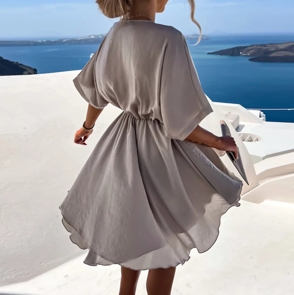 Nova | Wrap Dress V-Neck Short Sleeve - Elle & Milo