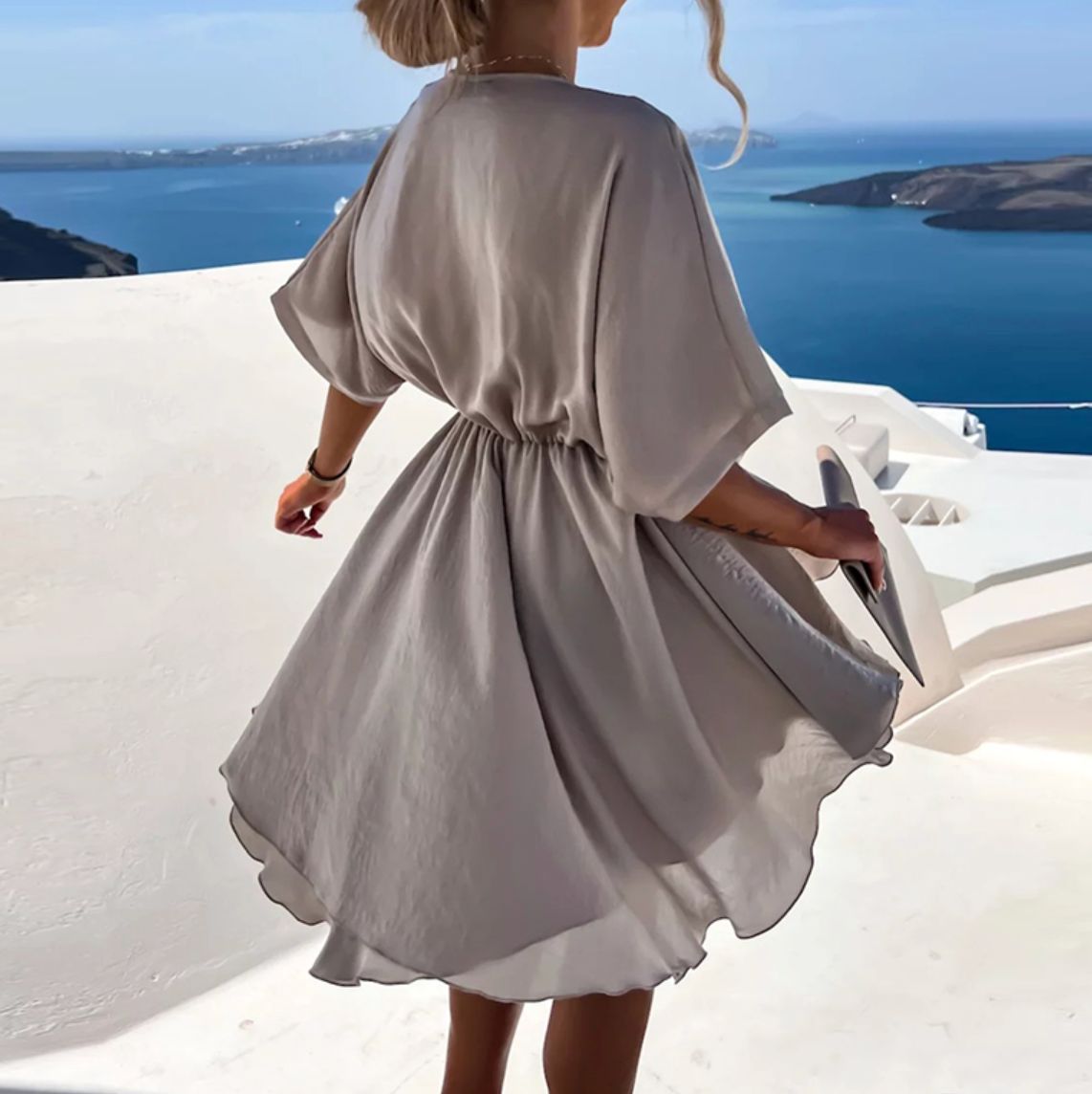 Nova | Wrap Dress V-Neck Short Sleeve - Elle & Milo