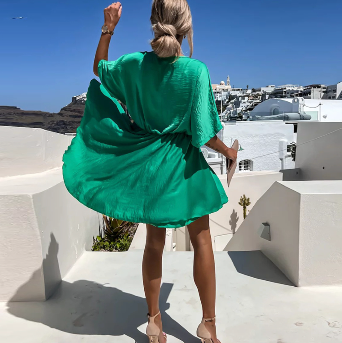 Nova | Wrap Dress V-Neck Short Sleeve - Elle & Milo