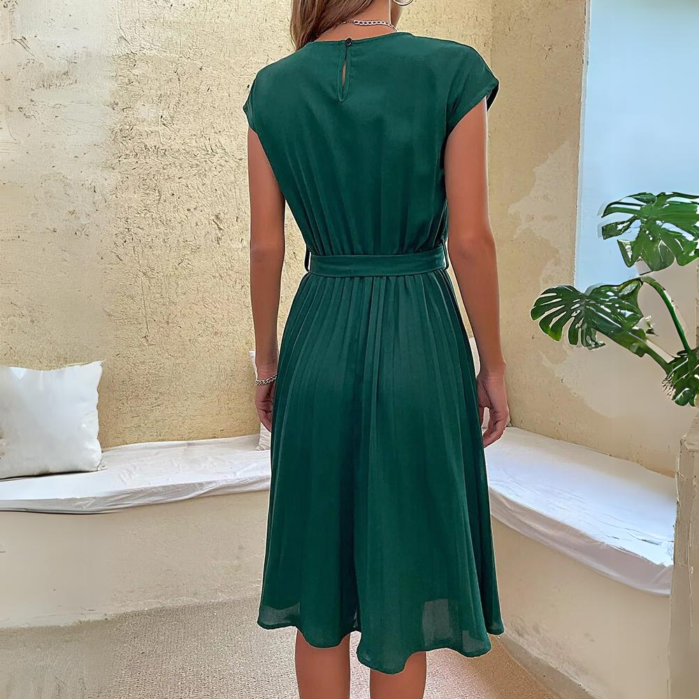 Novae | Midi Dress with Waist Tie - Elle & Milo