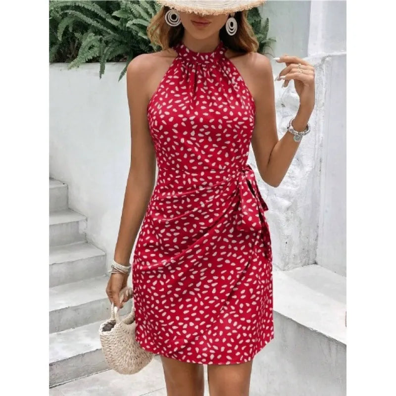 Elara | Short Dress Halter Neck Wrap - Elle & Milo