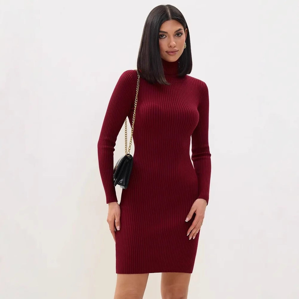 Lyra Ribbed Knit Slim | Sweater Dress - Elle & Milo