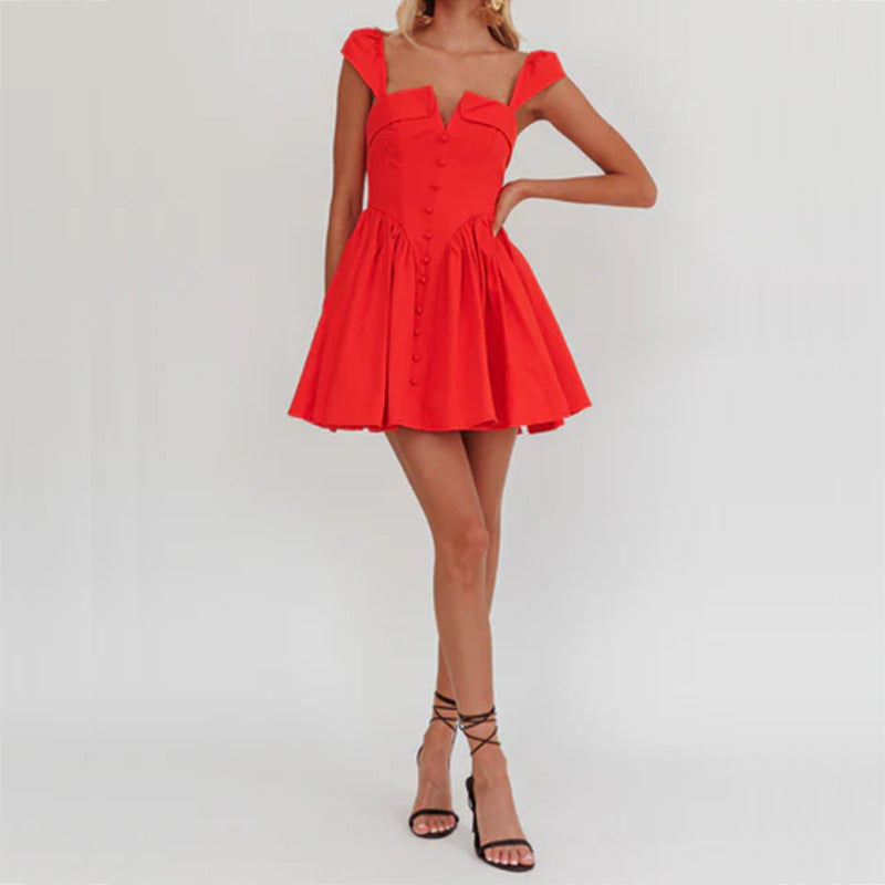 Nova | Mini Dress with Square Neck - Elle & Milo