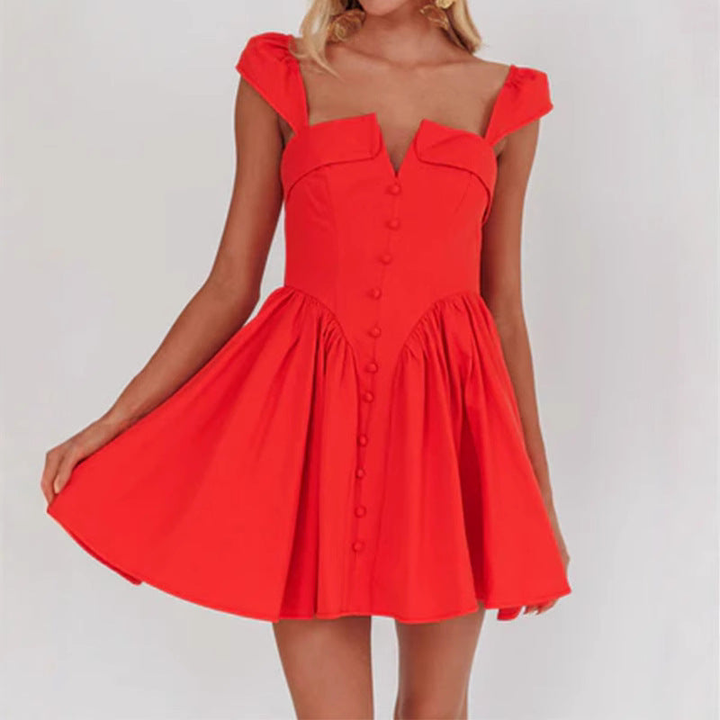 Nova | Mini Dress with Square Neck - Elle & Milo