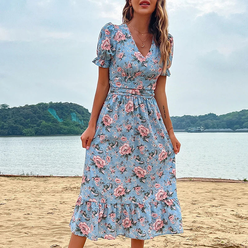 Astra Floral Print Midi | Midi Dress - Elle & Milo
