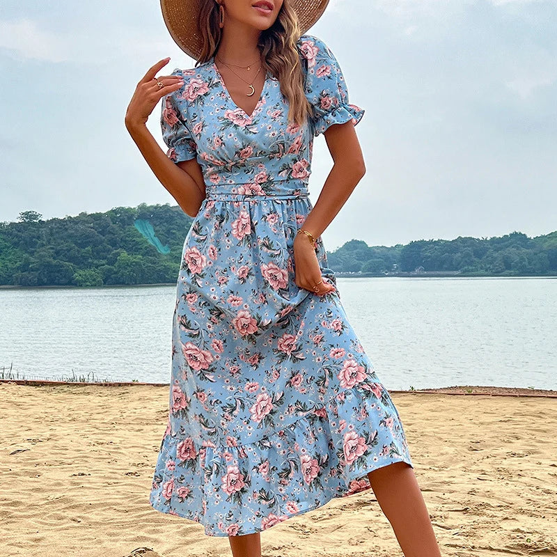 Astra Floral Print Midi | Midi Dress - Elle & Milo