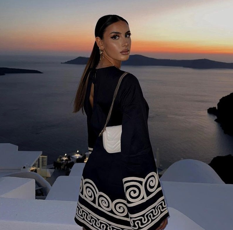 Nova | Loose Fit Dress Geometric Pattern - Elle & Milo