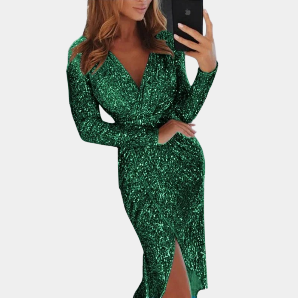 Elara | Sequin Dress With Wrap Style - Elle & Milo