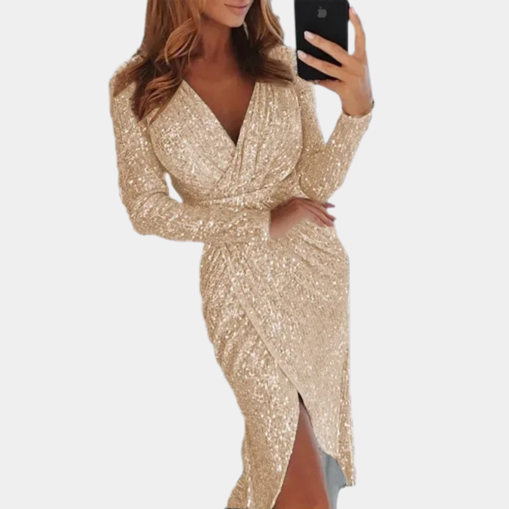 Elara | Sequin Dress With Wrap Style - Elle & Milo