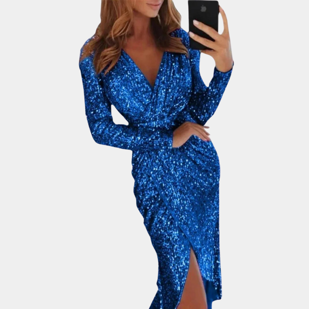 Elara | Sequin Dress With Wrap Style - Elle & Milo