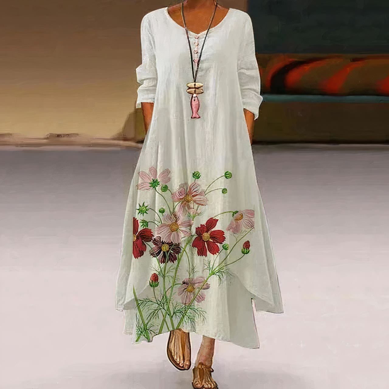 Aurelia | Casual Long Sleeve Dress - Elle & Milo