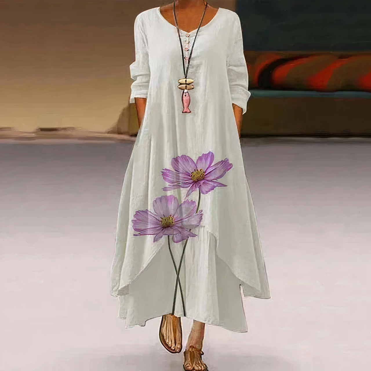 Aurelia | Casual Long Sleeve Dress - Elle & Milo