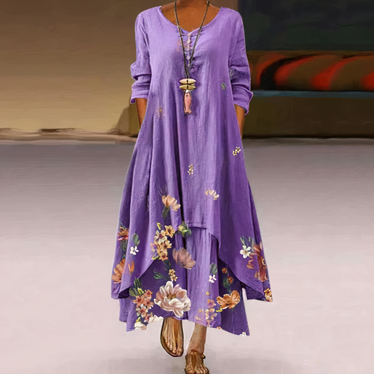 Aurelia | Casual Long Sleeve Dress - Elle & Milo
