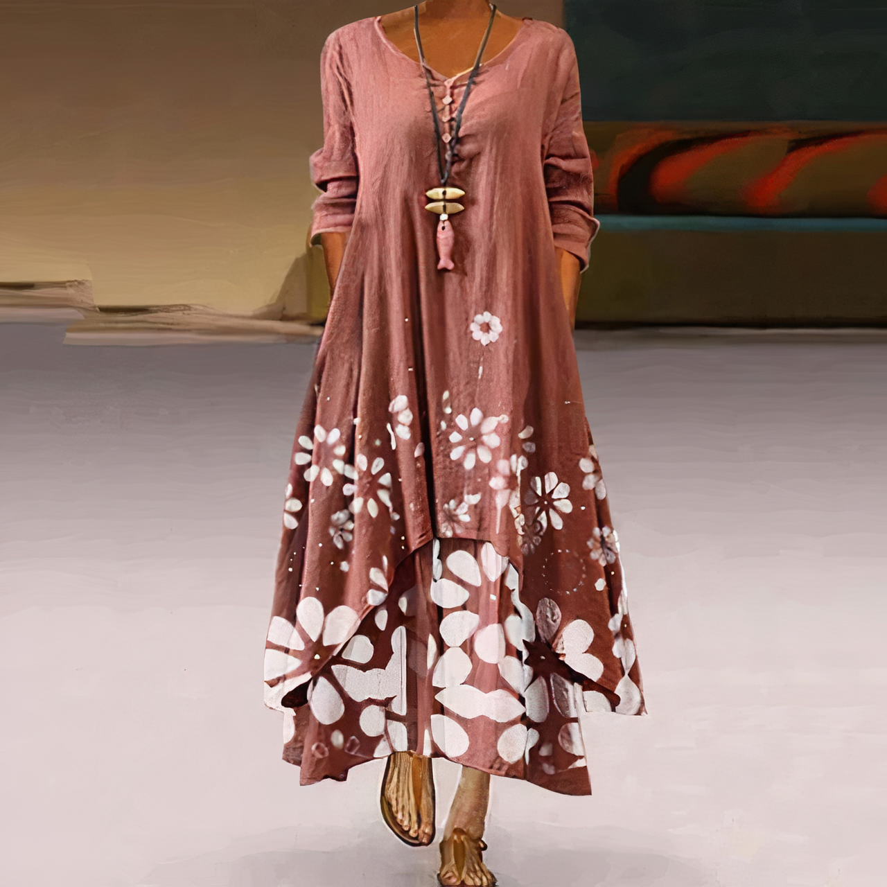 Aurelia | Casual Long Sleeve Dress - Elle & Milo