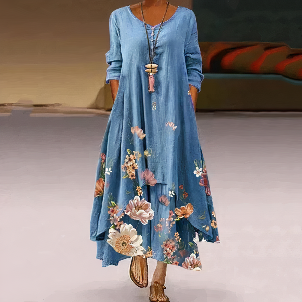 Aurelia | Casual Long Sleeve Dress - Elle & Milo