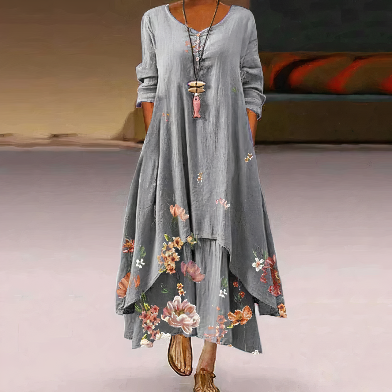 Aurelia | Casual Long Sleeve Dress - Elle & Milo