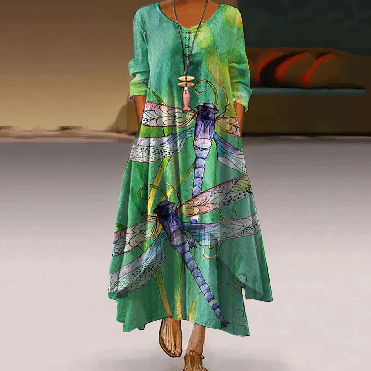 Aurelia | Casual Long Sleeve Dress - Elle & Milo