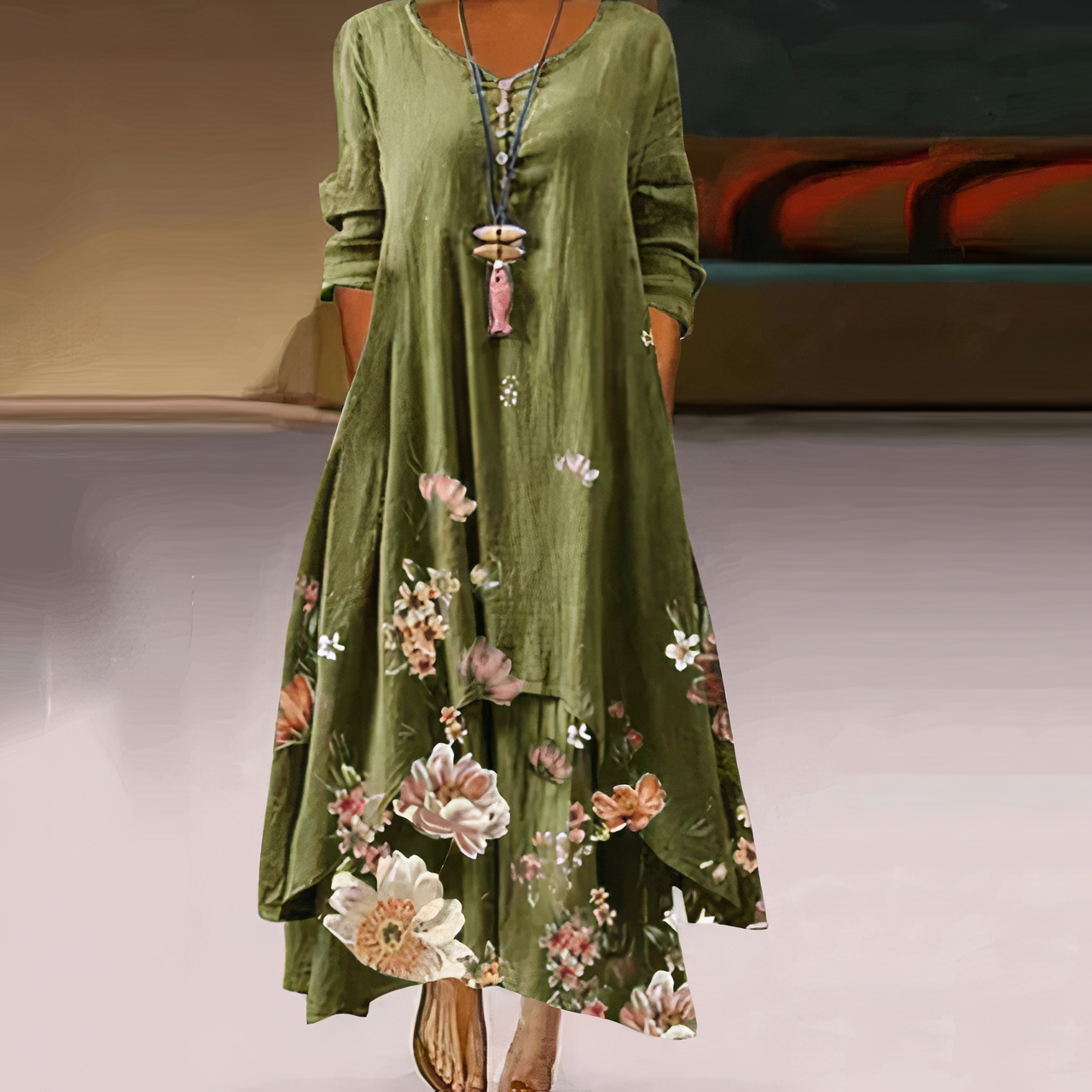 Aurelia | Casual Long Sleeve Dress - Elle & Milo