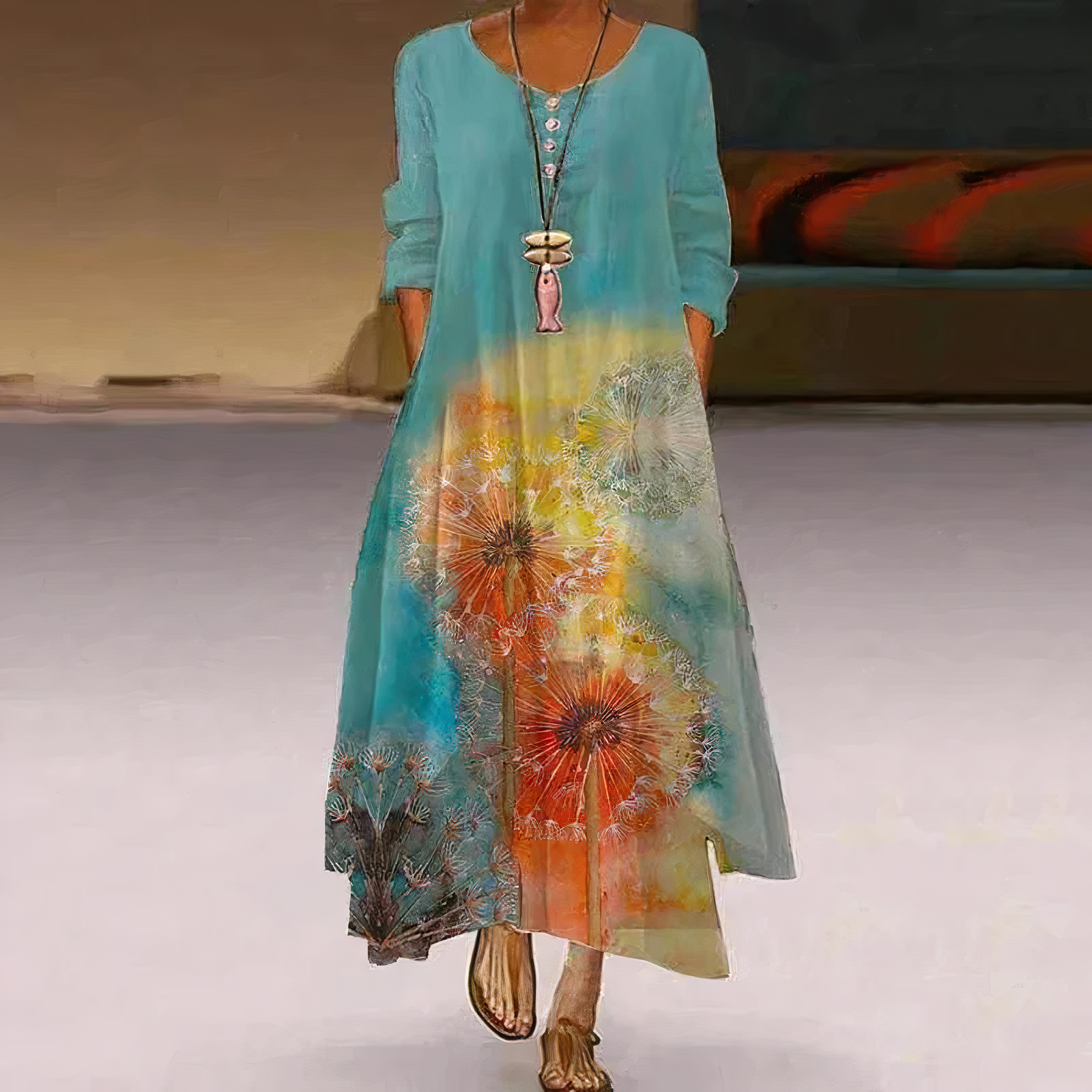 Aurelia | Casual Long Sleeve Dress - Elle & Milo