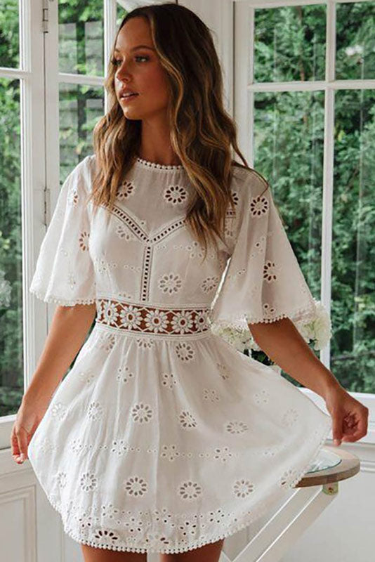 Arabella Celestine | Eyelet Dress - Elle & Milo