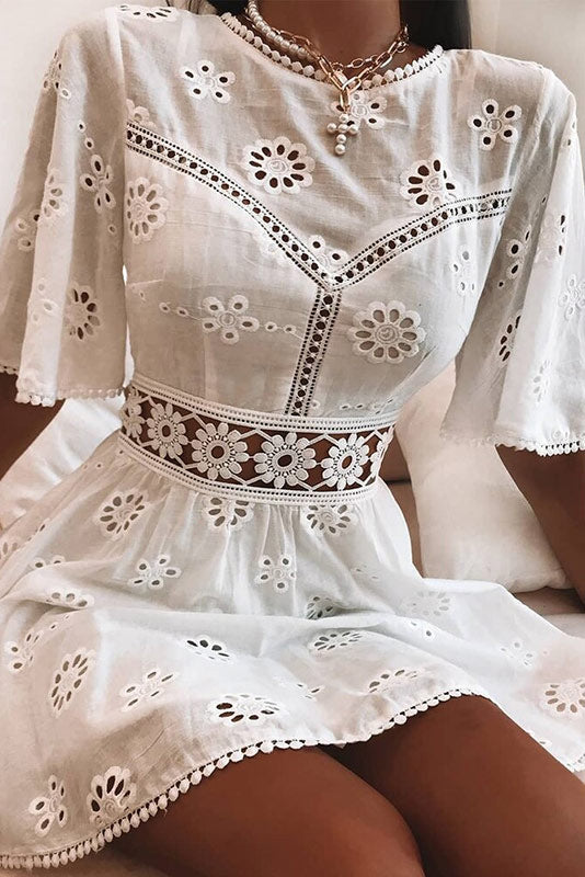 Arabella Celestine | Eyelet Dress - Elle & Milo