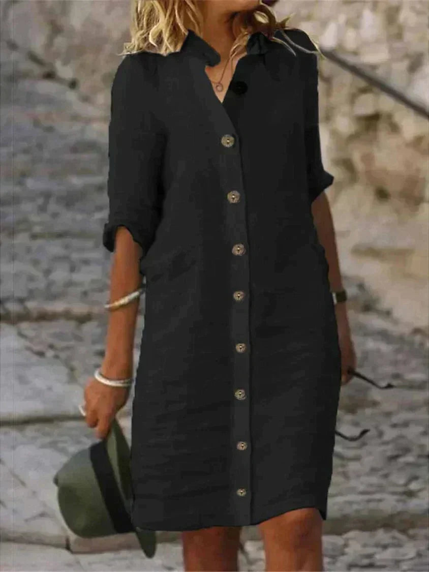 Bellatrix | Shirt Dress Button Down - Elle & Milo