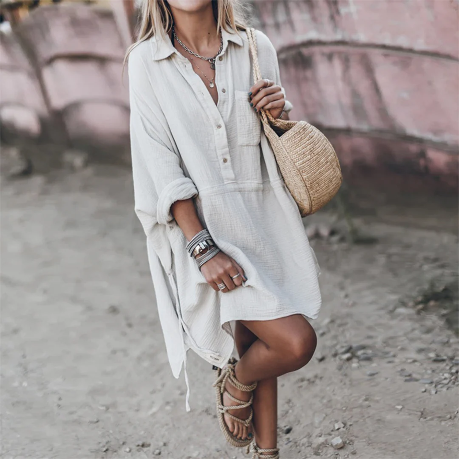 Celeste Ocean Breeze | Shirtdress - Elle & Milo