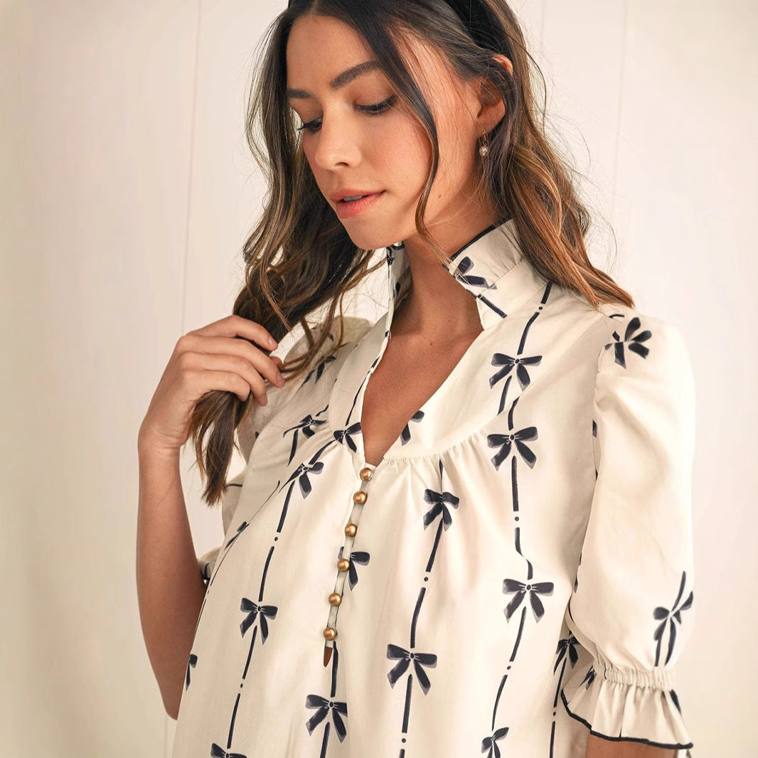 Elara Cotton Bow Daydream | A-Line Dress - Elle & Milo