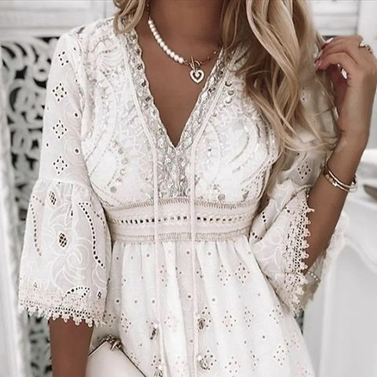 Isadora Moonlight Muse | V-Neck Dress - Elle & Milo