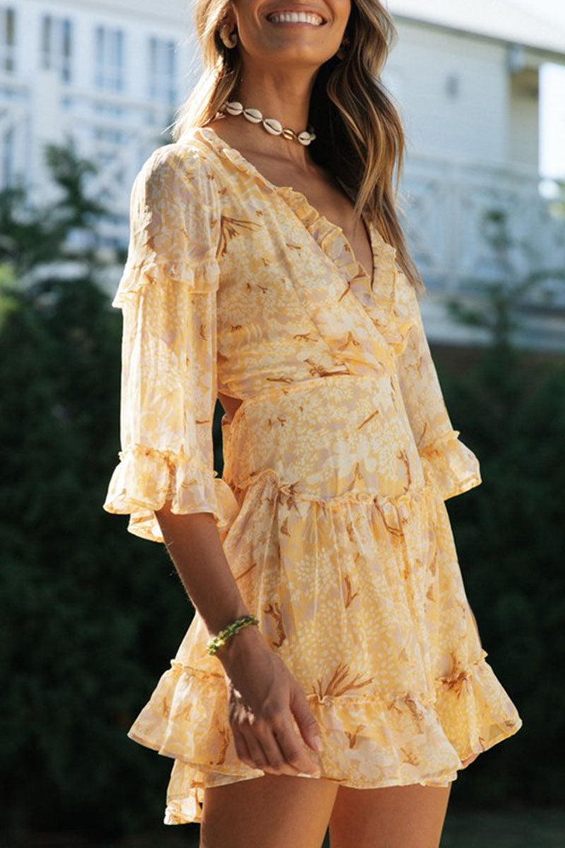 Lyra | V-Neck Dress Floral Print - Elle & Milo