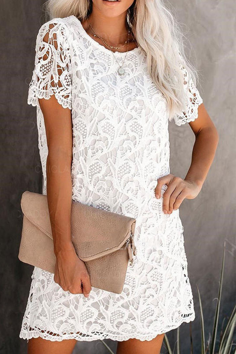 Nova | Lace Dress - Sheath Knee-Length - Elle & Milo