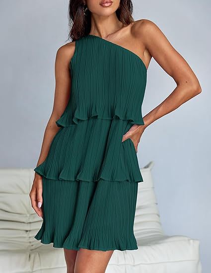 Nova | Pleated One-Shoulder Dress - Elle & Milo