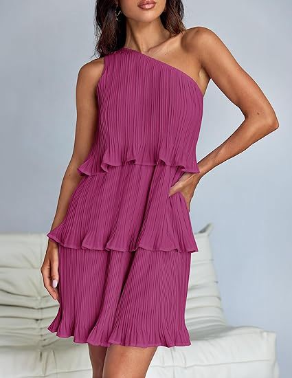 Nova | Pleated One-Shoulder Dress - Elle & Milo