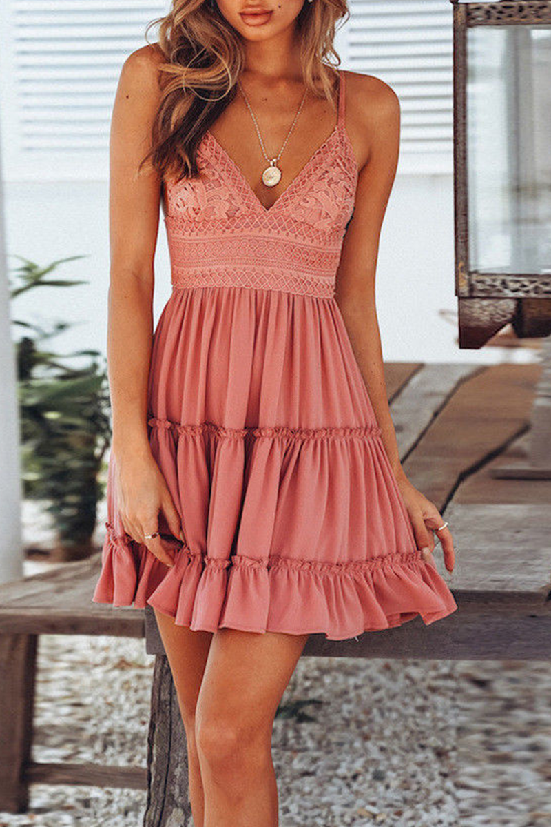 Nova | Spaghetti Strap Dress Lace Bodice - Elle & Milo
