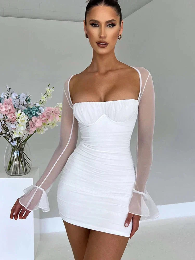 Astraeon | Bodycon Mini Dress with Ruched - Elle & Milo