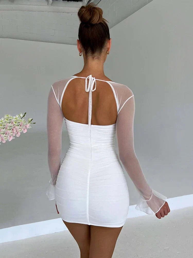 Astraeon | Bodycon Mini Dress with Ruched - Elle & Milo