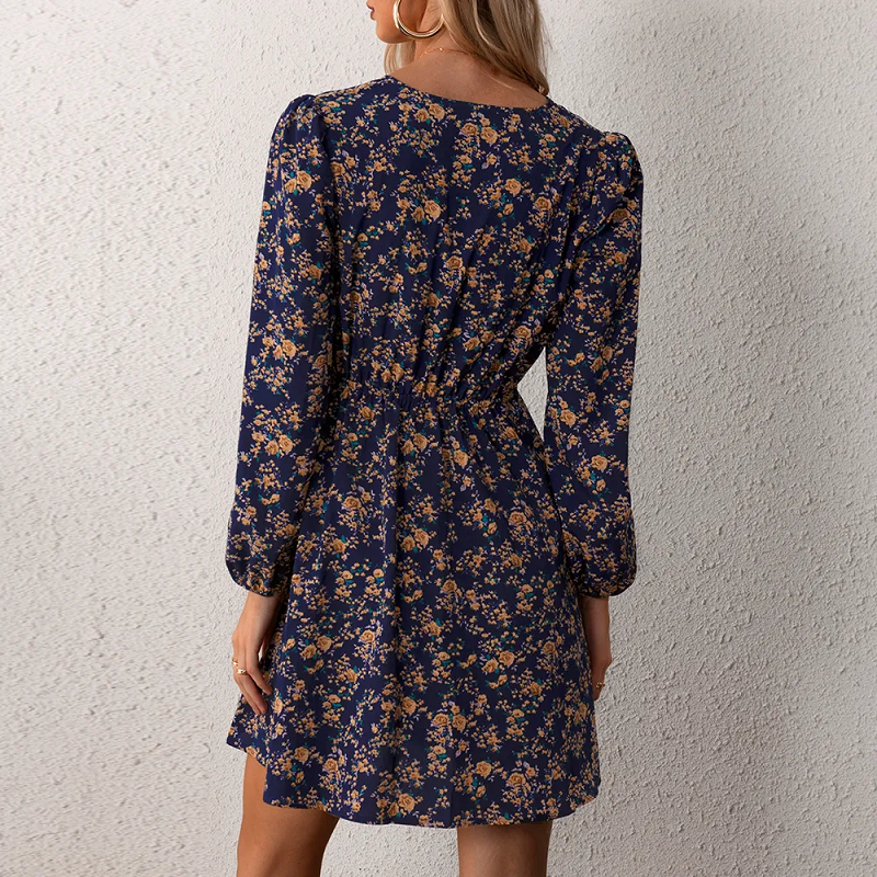Nova | V-Neck Mini Dress Floral Print - Elle & Milo