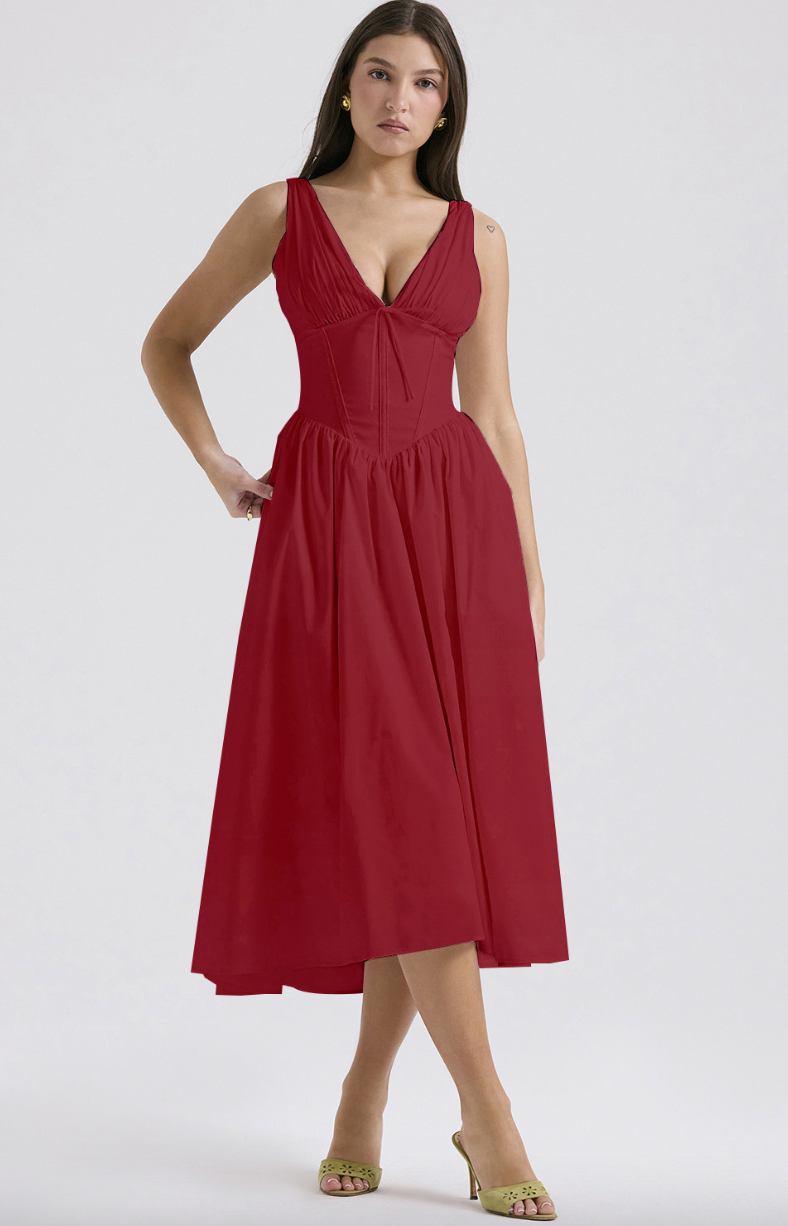 Nova | Evening Dress Sleeveless V-Neck - Elle & Milo