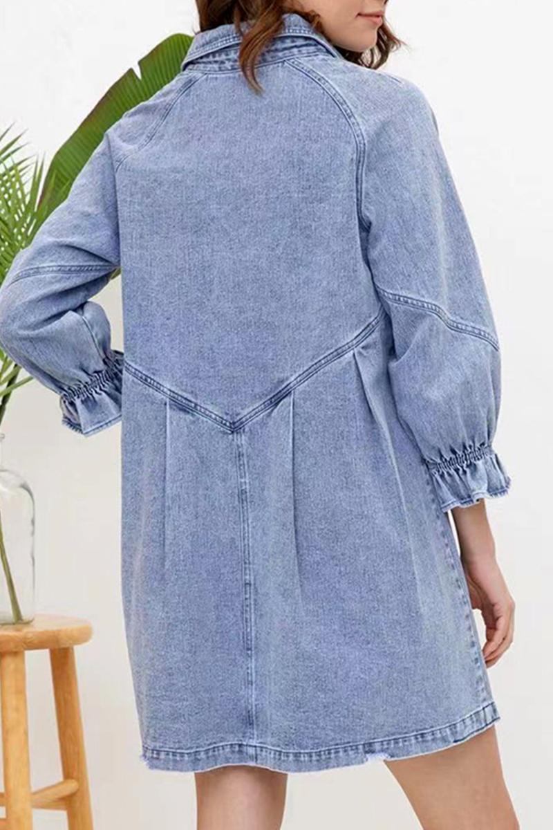 Nova | Denim Button Down Shirt Dress - Elle & Milo