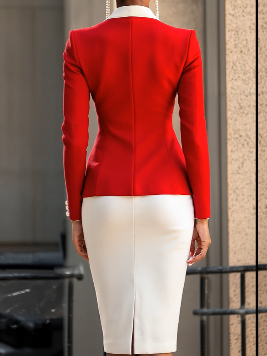 Valentina | Asymmetrical Blazer Suit - Elle & Milo